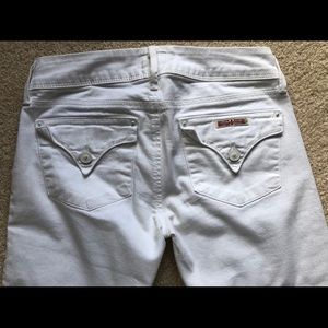 Hudson skinny white low rise jeans